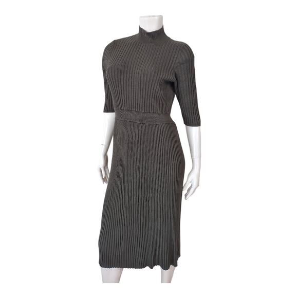 WHO WHAT WHERE Green Knit Sweater Dress A-line Mock Turtleneck Bodycon Size XL - Picture 1 of 9